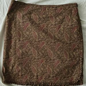 Ralph Lauren brown, paisley skirt with ruffle hem. Cotton. Size 6